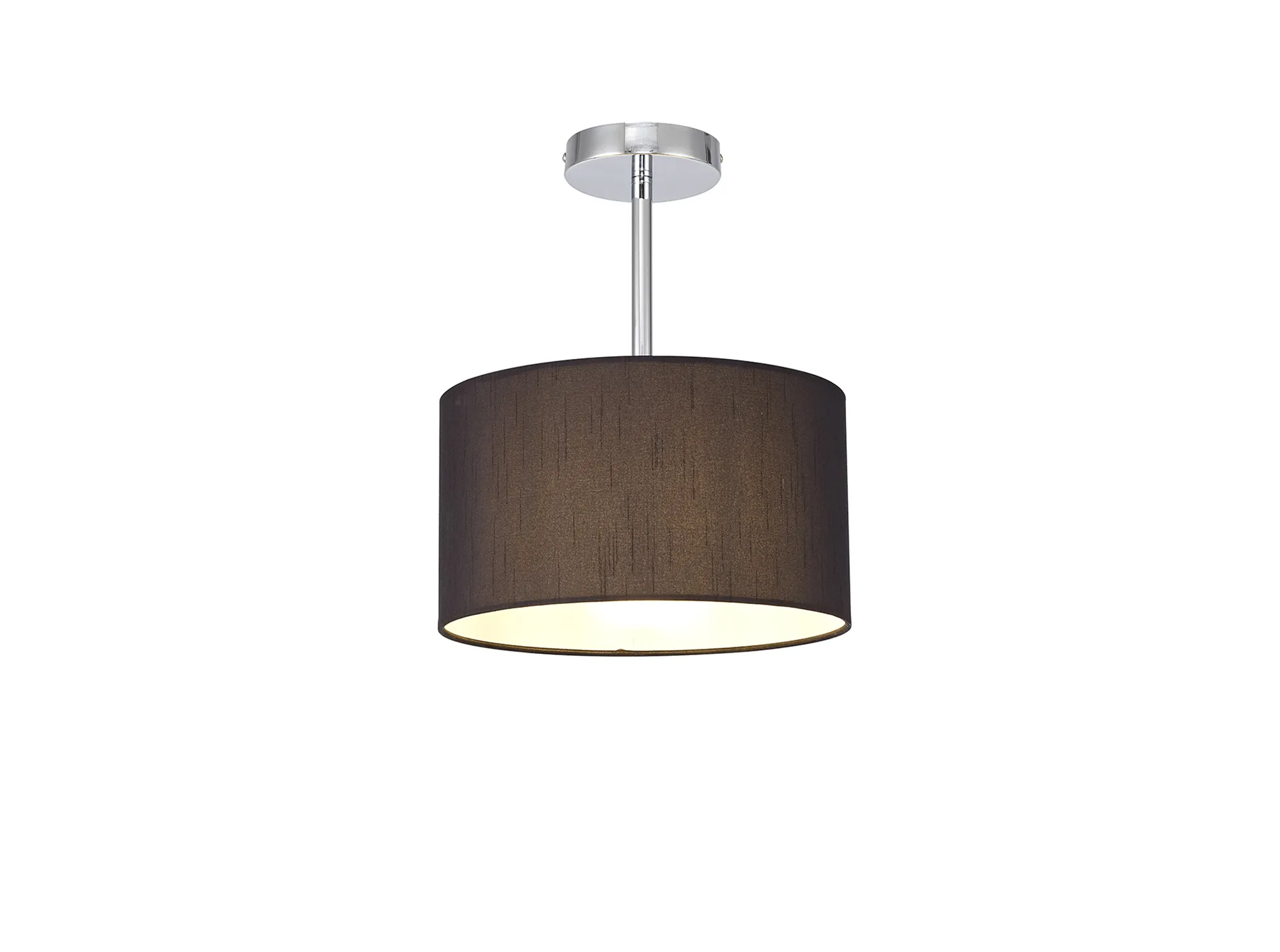 DK0085  Baymont 30cm Semi Flush 1 Light Polished Chrome, Black